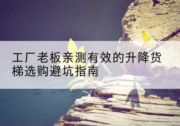坊子升降货梯怎么选-工厂老板亲测有效的升降货梯选购避坑指南